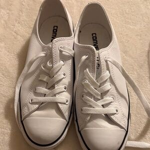 Converse White leather Lace-Up Sneakers